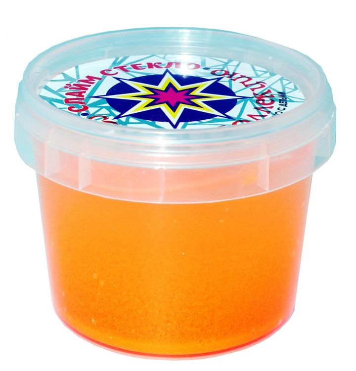 Слайм Стекло серия Party Slime, 100 гр, оранжевый неон
