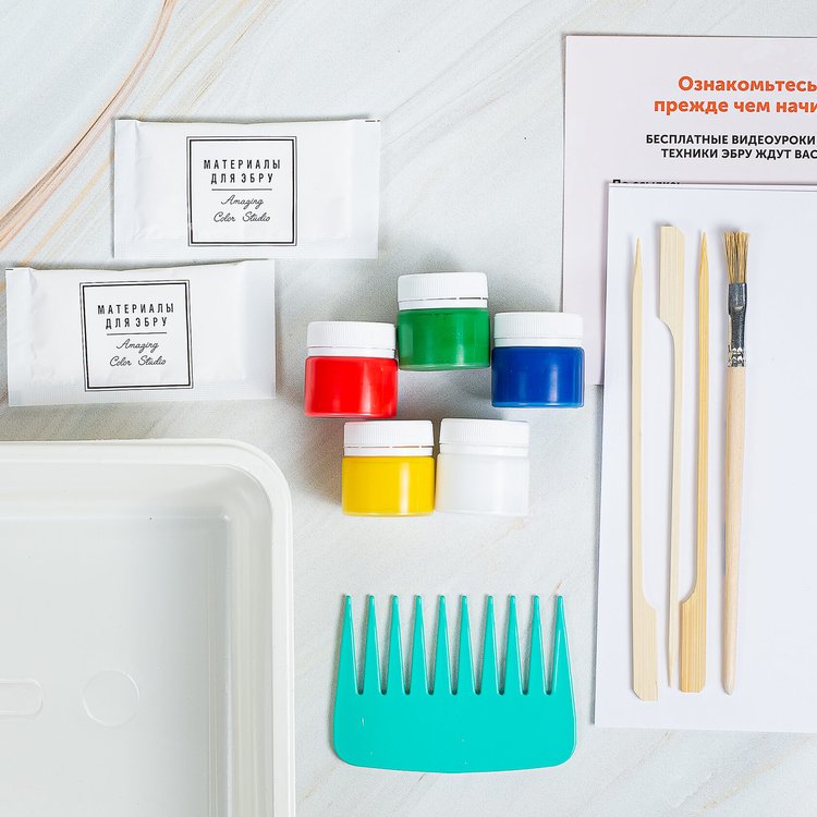 Набор «Эбру-Чудо», 5 цветов, Amazing Color — картинка 3