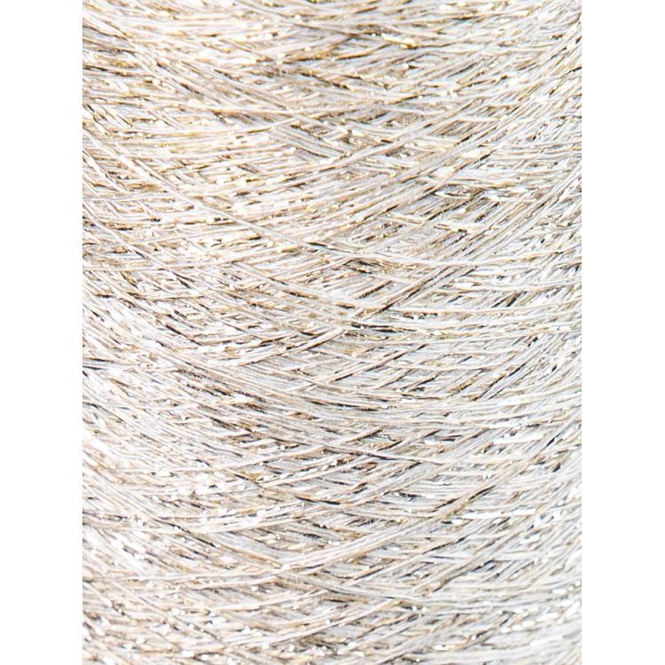 Пряжа бобинная OnlyWe (В134), слоновая кость с золотистым люрексом, 1 шт., 50 г — картинка 2