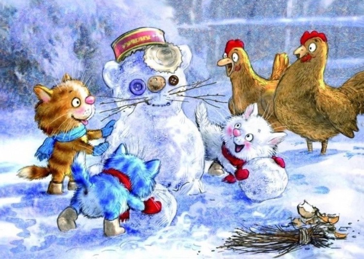 Картина по номерам «Снеговик»