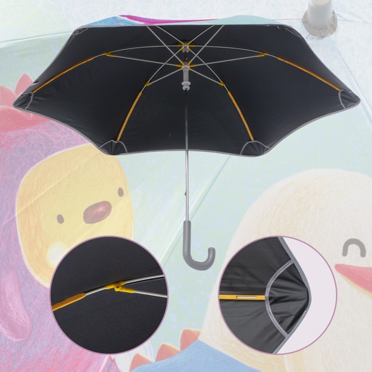 Зонт детский Верные друзья, трость, 6 спиц, механический, антишторм — картинка 4