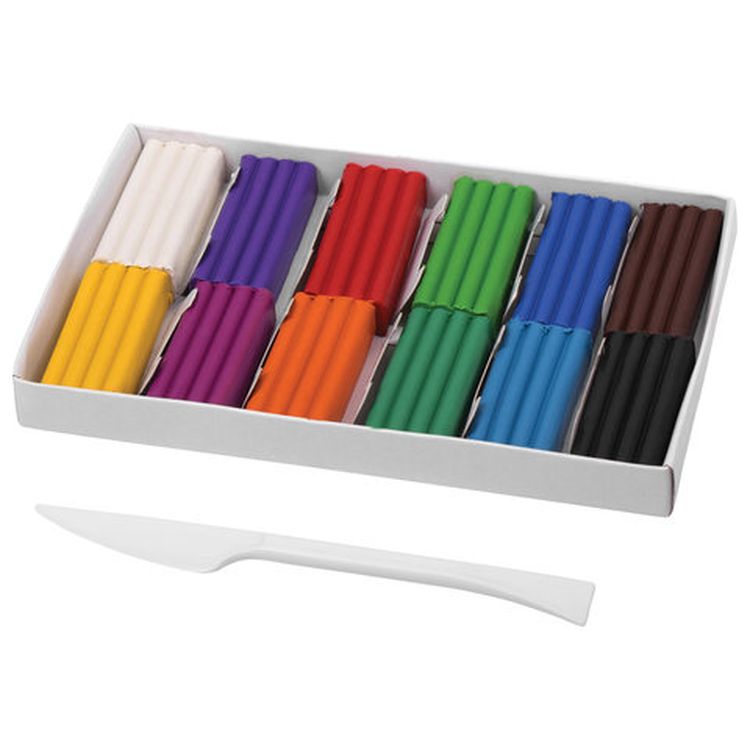 Пластилин классический ПИФАГОР «Школьный», 12 цветов, 180 г, со стеком — картинка 2