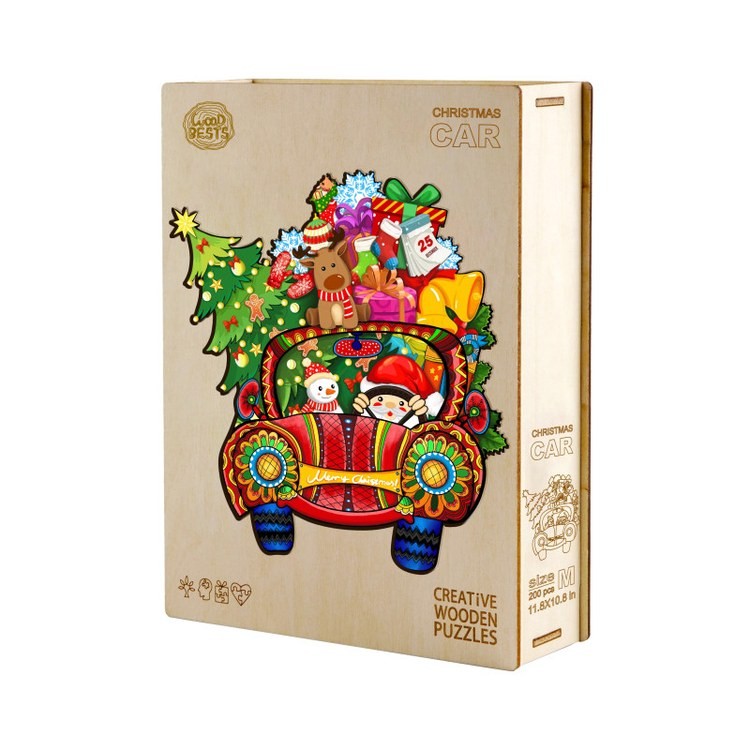 Деревянные пазлы «Новогодняя Машина XL», Woodbests — картинка 4