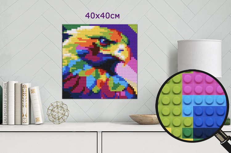 Картина-мозаика из конструктора PIXELIM «Радужный орел» — картинка 4