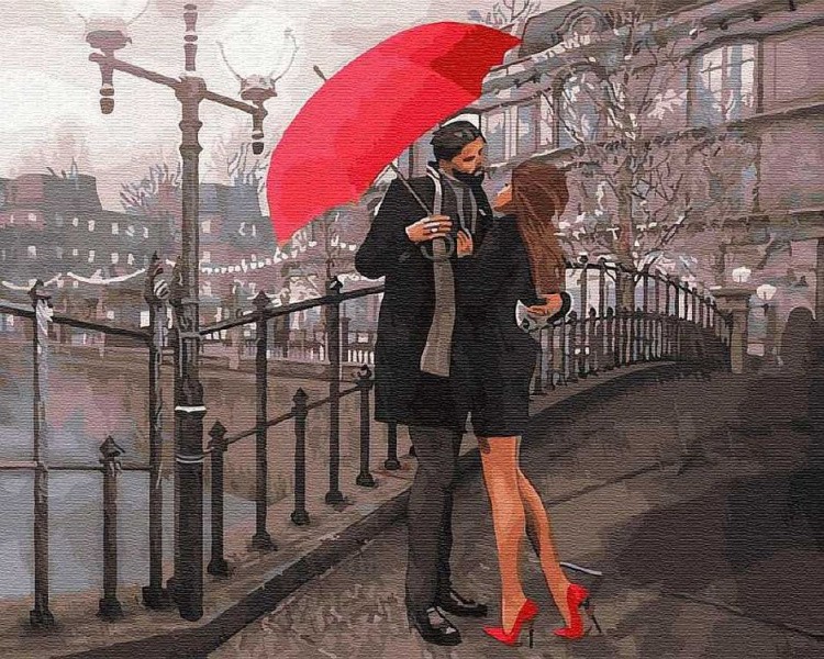 Картина по номерам «Под зонтом на набережной»