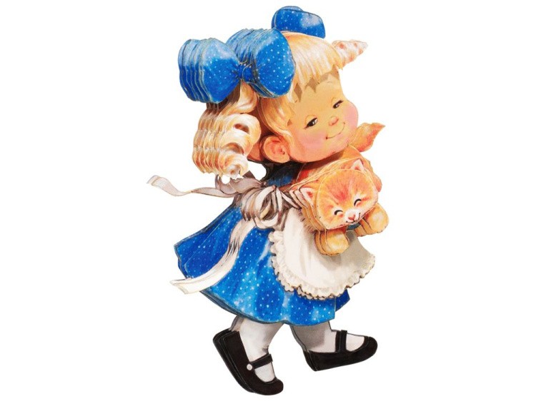 Папертоль «Девочка с котенком» — картинка 2