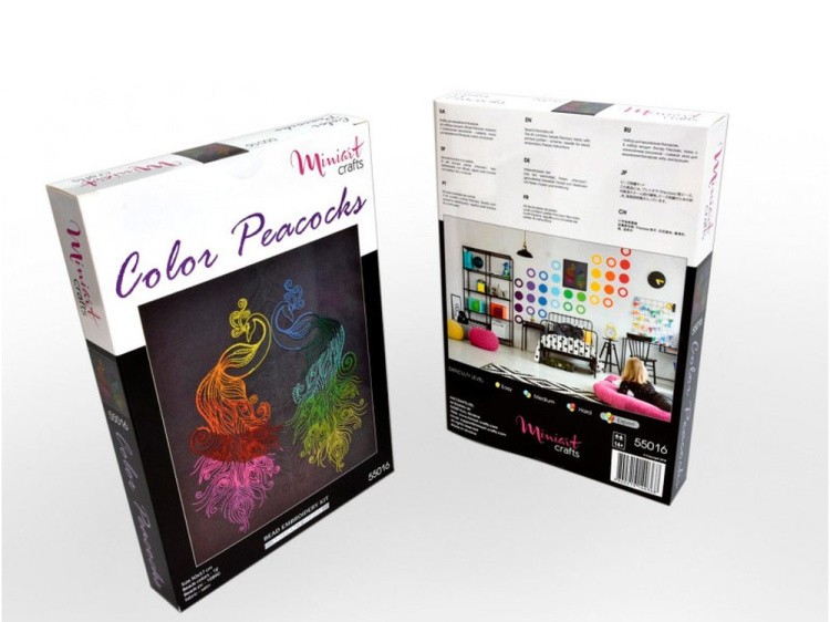 Набор вышивки бисером «Цветные Павлины» — картинка 4