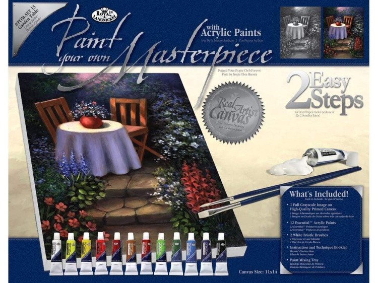 Картина по контурам гризайль «В саду» — картинка 3