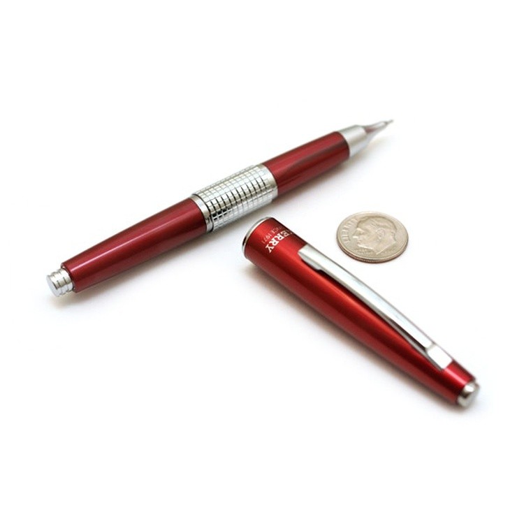 Карандаш KERRY автоматический премиум в подарочном футляре 0,5 мм, НВ, красный корпус, Pentel — картинка 4