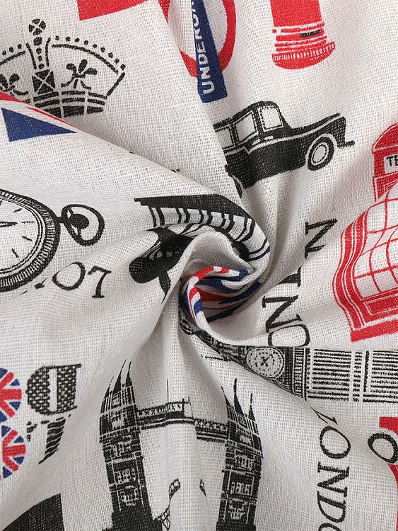 Ткань Лен, 140 г/м², 5 м x 150 см, цвет: молочный, принт, TBY — картинка 2