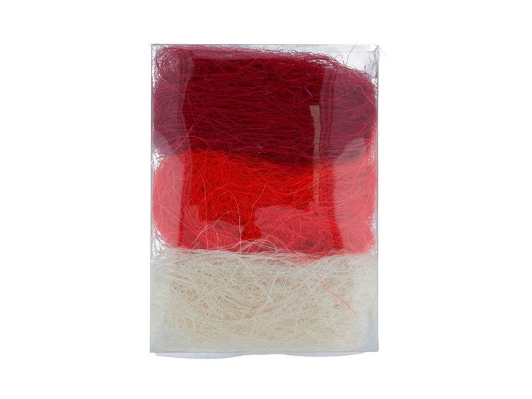 Сизалевое волокно MIX, цвет: 03 белыйкрасный/бордовый 30 г, Blumentag