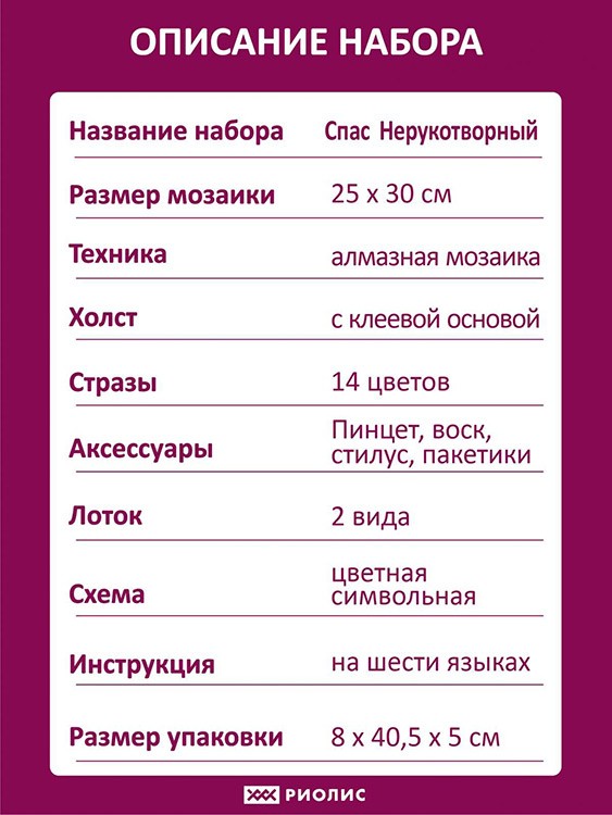 Алмазная вышивка «Спас Нерукотворный» — картинка 7