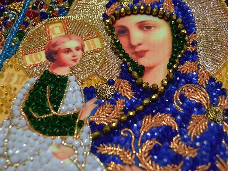 Набор вышивки хрустальными камнями «Богородица Иерусалимская» — картинка 5