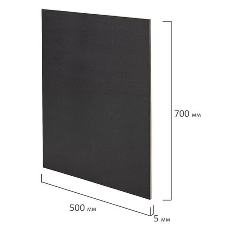 Пенокартон матовый, 50х70 см, толщина 5 мм, черный, комплект 5 листов, BRAUBERG — картинка 4
