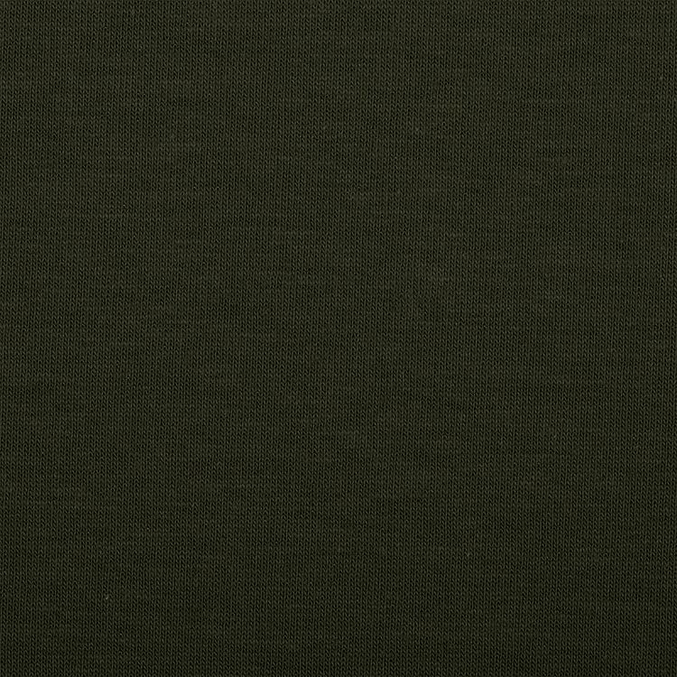 Ткань трикотаж Футер 2х нитка, петля, с лайкрой, 6 м, ширина 180 см, 230 г/м2, пенье, цвет: темный хаки, TBY — картинка 2