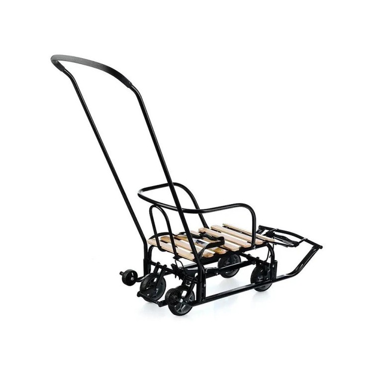 Санки детские с колесами зимние Тимка 5, черный — картинка 5