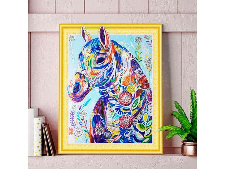 Алмазная вышивка 5D «Цветочная лошадь» — картинка 3