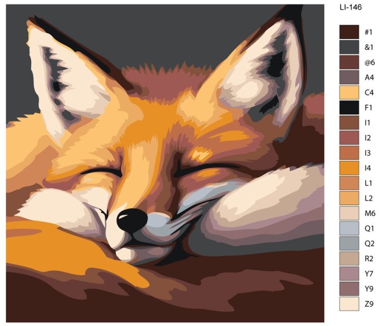 Картина по номерам «Сонная лисица» — картинка 2