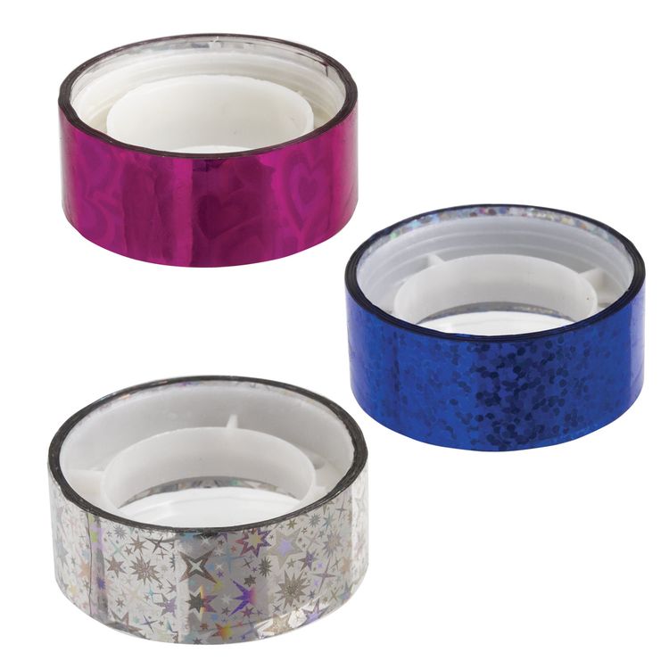 Клейкие ленты декоративные голографические, ассорти №1, 6 шт., 15 мм х 5 м — картинка 2