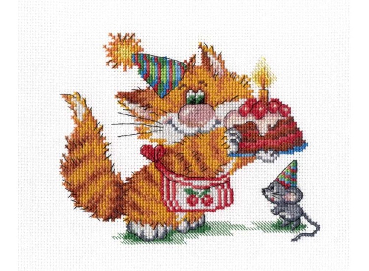 Набор для вышивания «Рыжий кот. День рождения»