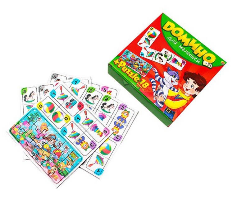 Домино + пазлы (18 элементов) «Для малышей» — картинка 4