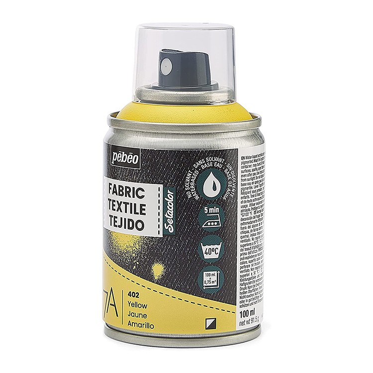 Краска для текстиля 7А Spray (аэрозоль), цвет: желтый, 100 мл, Pebeo — картинка 3