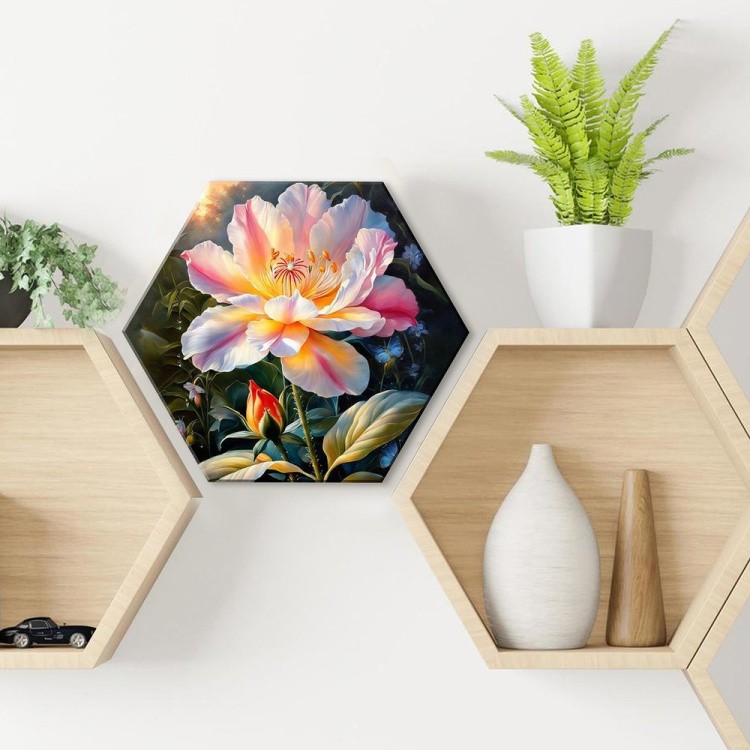 Картина по номерам Гексагон «Нежный цветок» — картинка 2