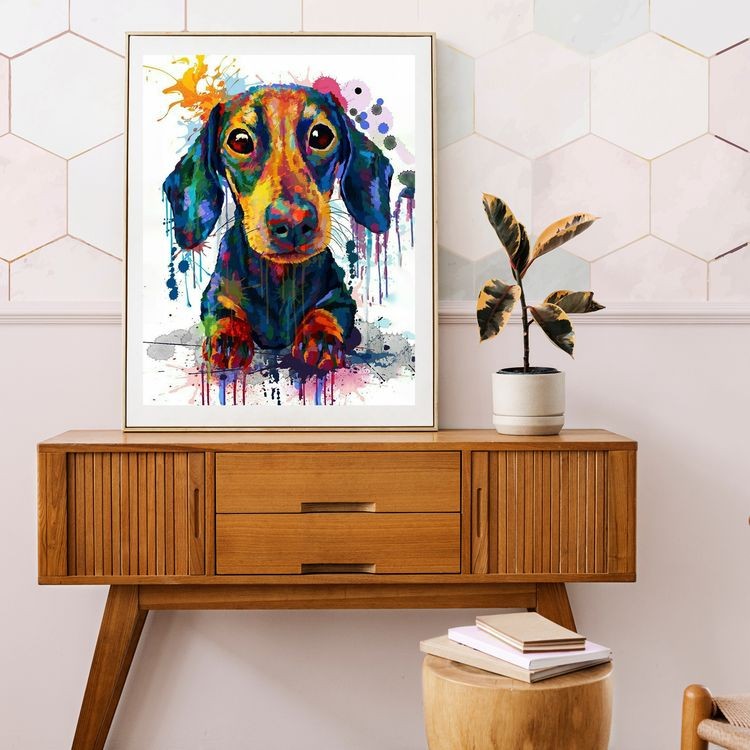 Картина по номерам «Акварельная такса» — картинка 4