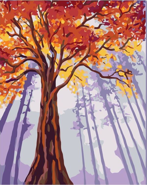 Картина по номерам «Осеннее дерево»