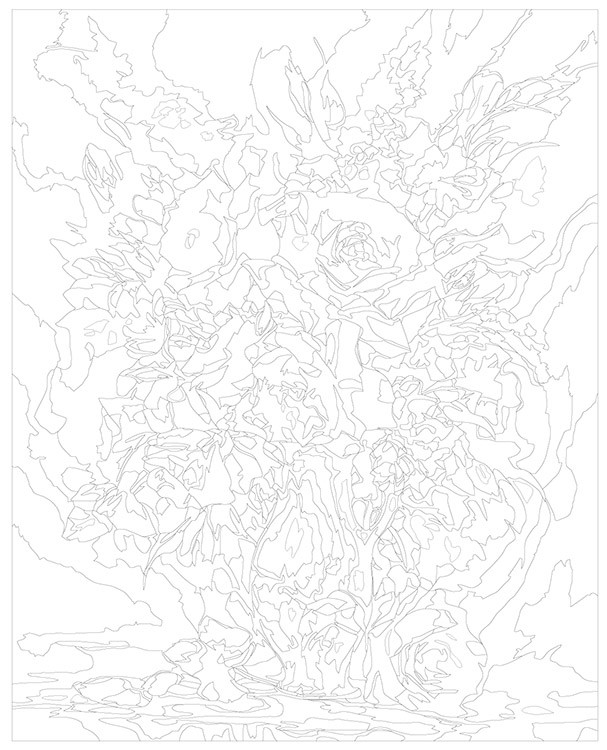 Картина по номерам «Цветы: Букет с лиловыми розами» — картинка 3