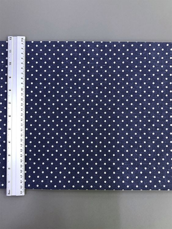 Ткань лен, 140 г/м², 30% лен, 70% хлопок, 3 м, ширина 150 см, цвет: синий, принт, TBY — картинка 6