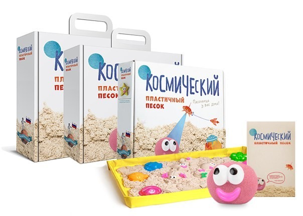 Космический песок 1 кг, зеленый (с песочницей и формочками) — картинка 6