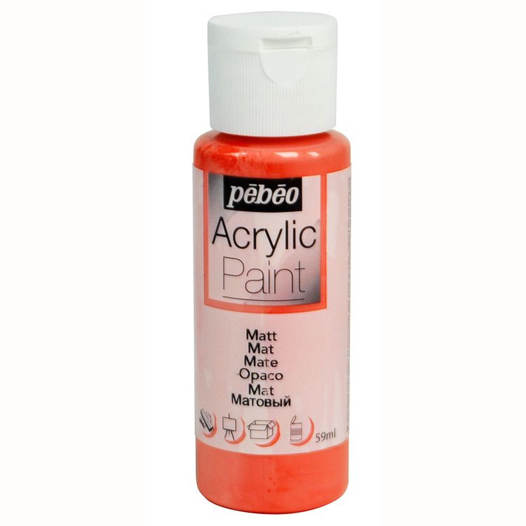 Краска акриловая Pebeo Acrylic Paint декоративная матовая (Коралл), 59 мл