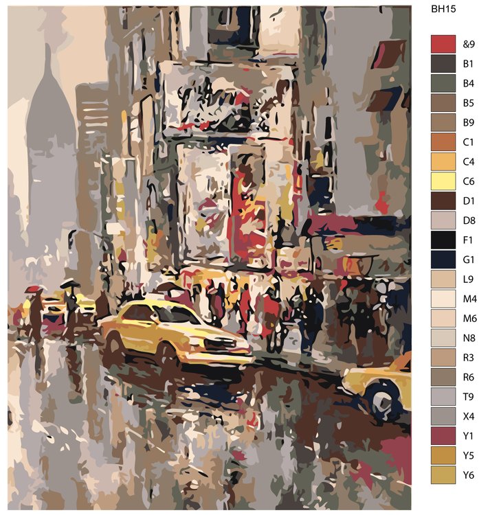 Картина по номерам «Дождь в Нью-Йорке» — картинка 2