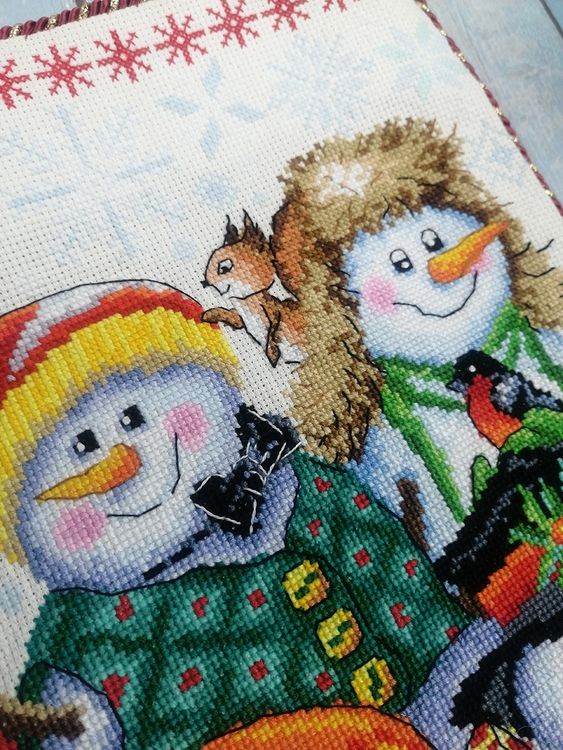 Набор для вышивания «Веселые снеговики» — картинка 3