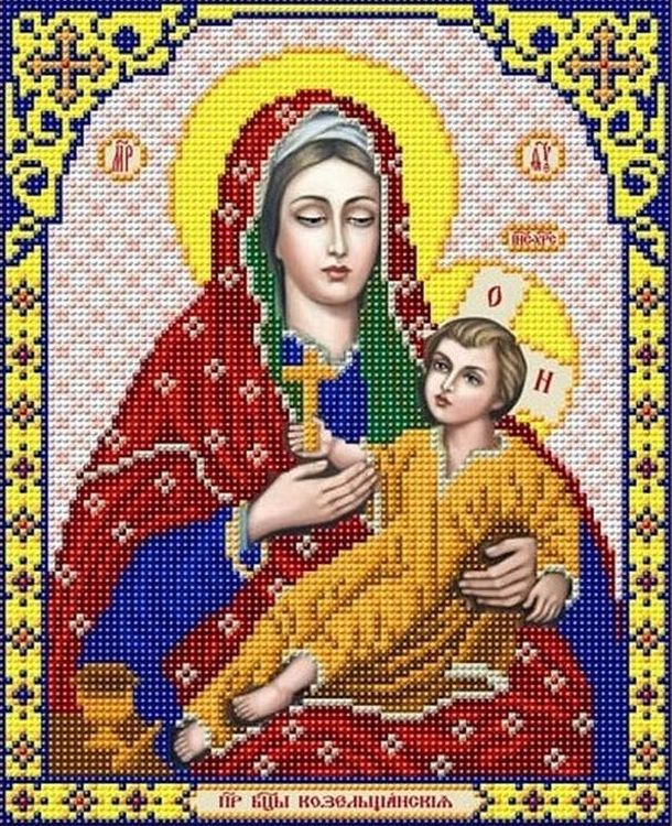Рисунок на ткани «Богородица Козельщанская»