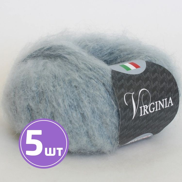 Пряжа SEAM Virginia (19), серо-голубой, 5 шт. по 25 г