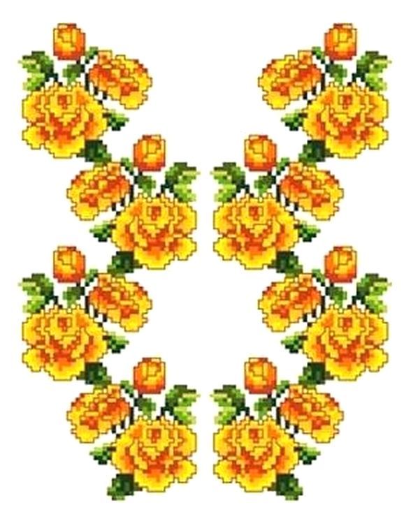 Рисунок на ткани «Розы желтые»