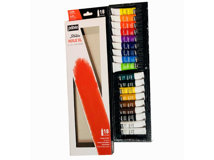 Краски Pebeo масляные 18 цветов набор XL 12 мл — картинка 2