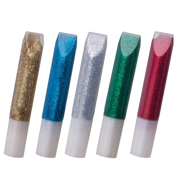 Гели с блестками набор 30 шт., 5 цв., в тубах по 5 мл, Луч — картинка 2