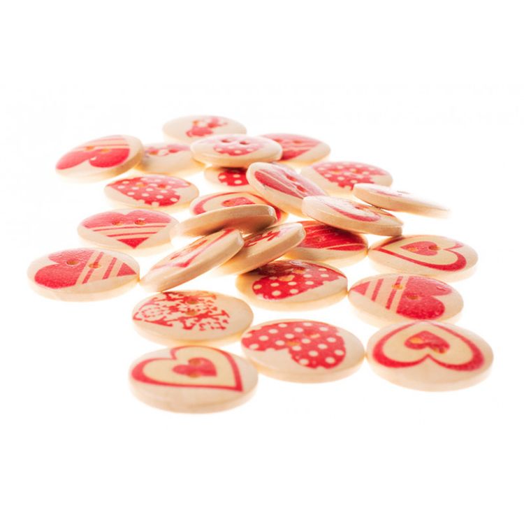 Пуговицы декоративные «Сердечки», 25 шт., 2 см, цветные — картинка 5