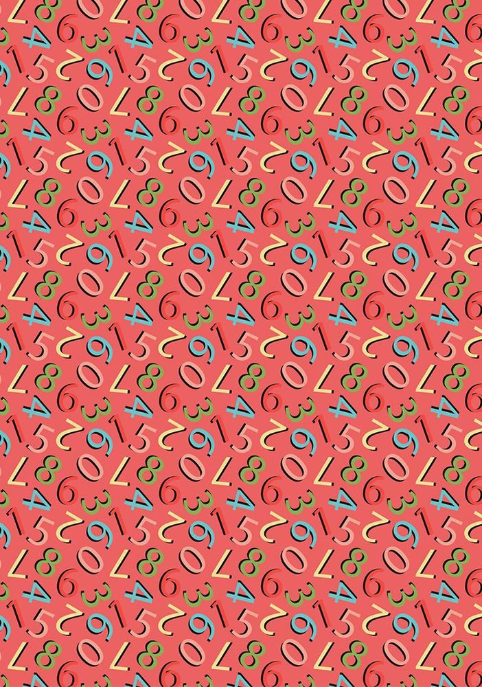 Ткань для пэчворка «ГРАМОТЕЙКА», 50x55 см, 146 г/м2, 100% хлопок, цвет: ГР-07 цифры, красный, Peppy