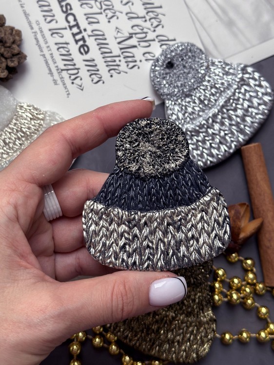 Силиконовый молд - Вязаная шапочка, 8x8см, 1 шт. — картинка 2