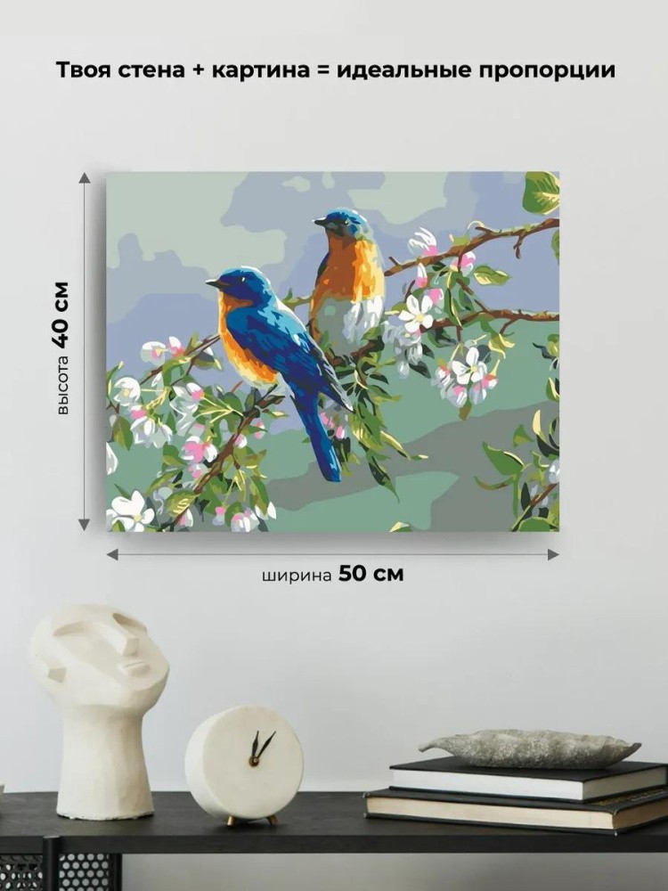 Картина по номерам «Весенние птицы» — картинка 3