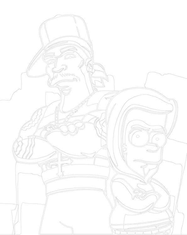 Картина по номерам «Simpsons Симпсоны: Барт и 50 Cent» — картинка 3