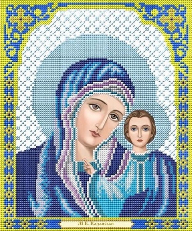 Рисунок на ткани «Казанская Божия Матерь в синем»