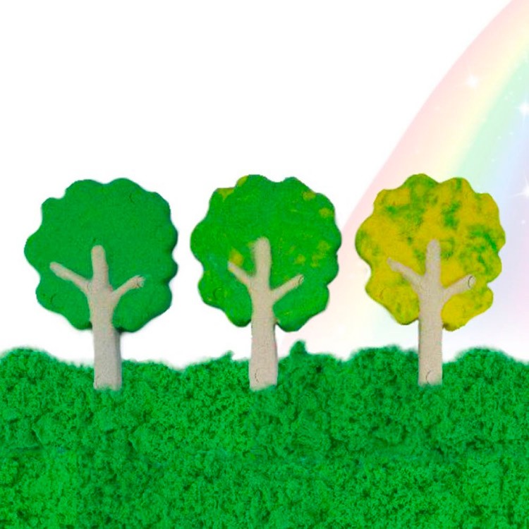 Космический песок 2 кг, зеленый (с песочницей и формочками) — картинка 4