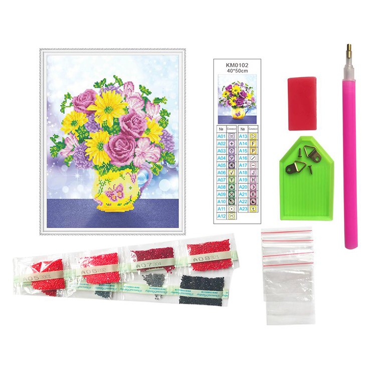 Алмазная вышивка «Цветочный микс» — картинка 2