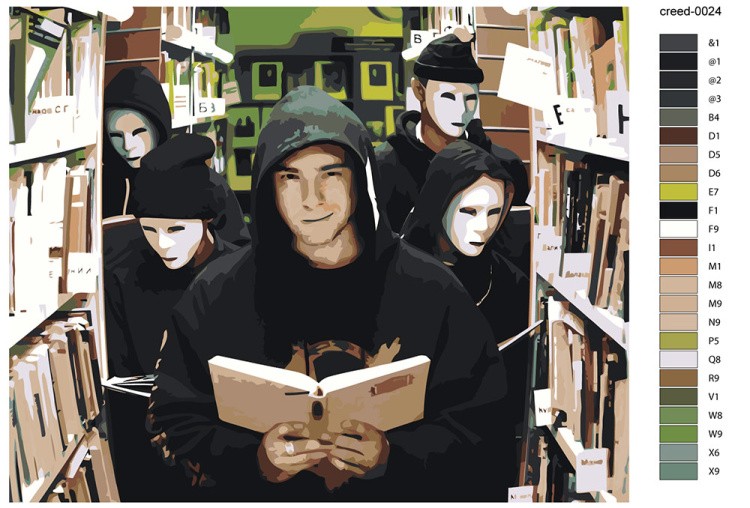 Картина по номерам «Егор Крид: портрет в библиотеке 40x50» — картинка 2