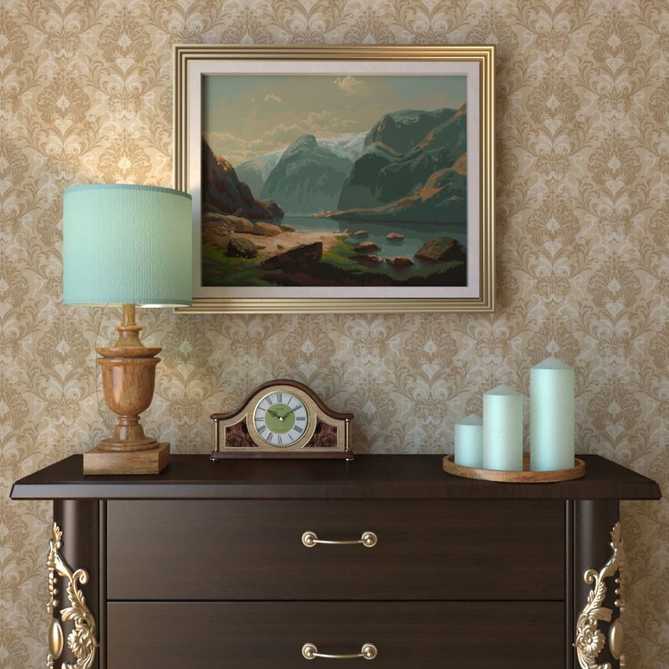 Картина по номерам «Озеро в горах Швейцарии» — картинка 2